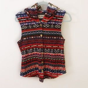 Elf Sack Kawaii Sleeveless Button Down Hoodie